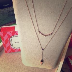 Stella & Dot Tiered Lariat Rose Gold