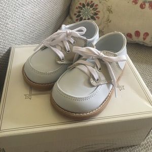 Boys leather saddle oxford, white/tan toddler 5