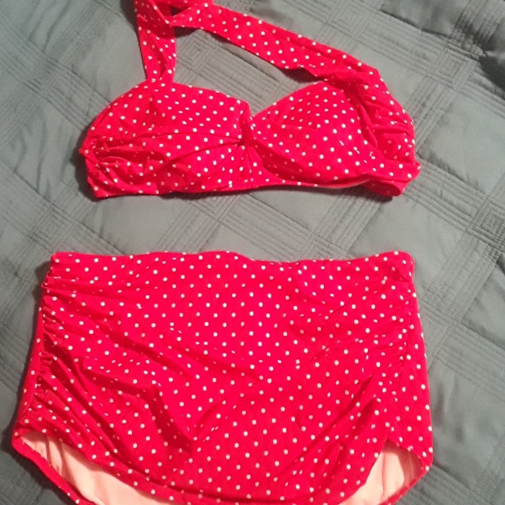 Womens 12-14 pinup 2 piece swimsuit