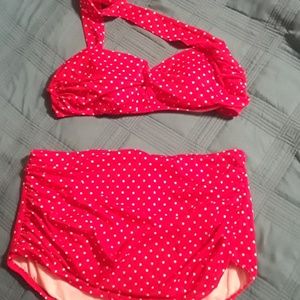 Womens 12-14 pinup 2 piece swimsuit