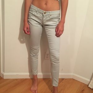 Light wash embellished jeans
