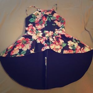 Hi-Low peplum open back blouse