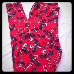 TC Red Skeleton LuLaRoe Leggings