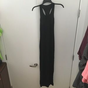 Black maxi dress with a slit