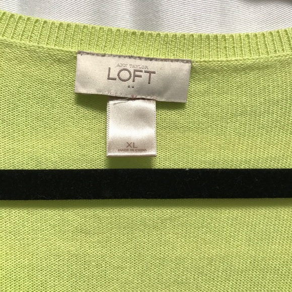 Bright Green LOFT 3/4 Sleeve Cardigan - XL - Picture 2 of 5