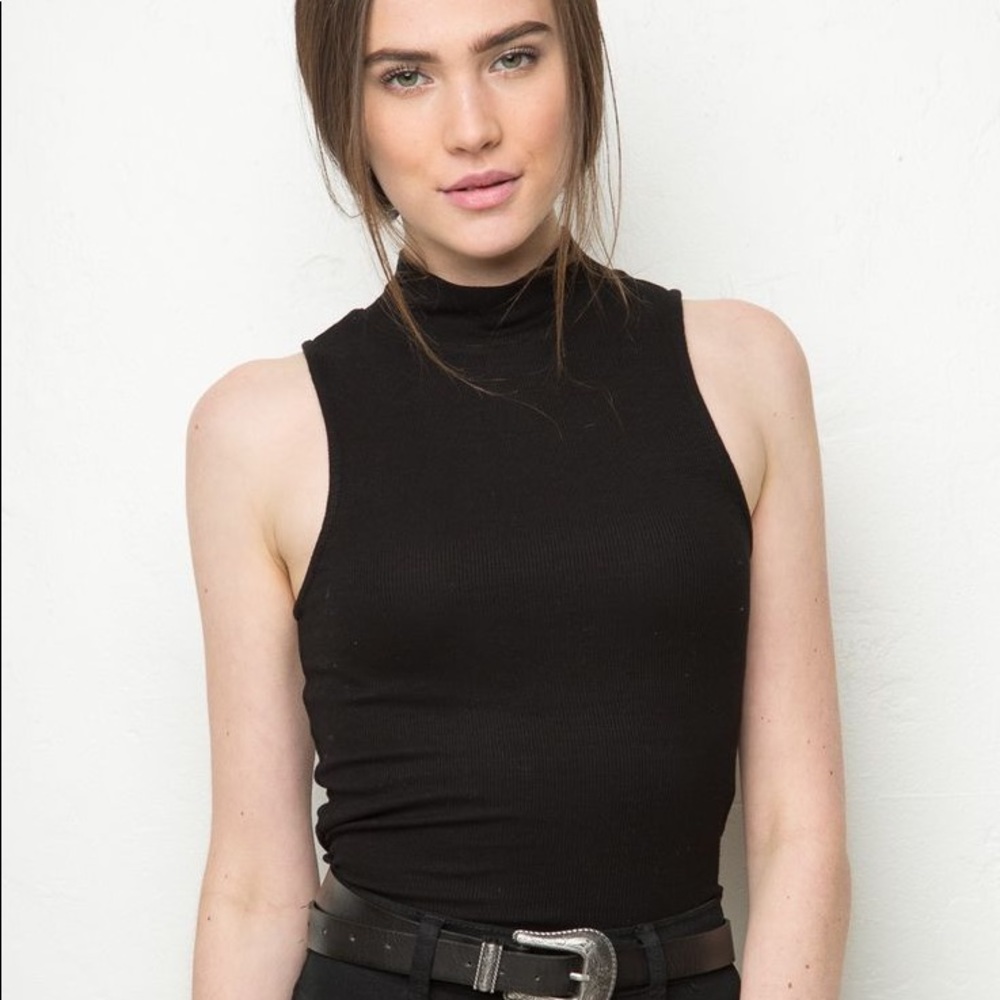 Brandy Melville Black Sleeveless Turtleneck