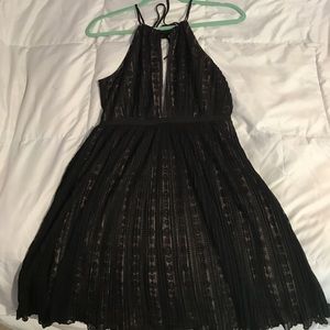 black lace nude slip dress