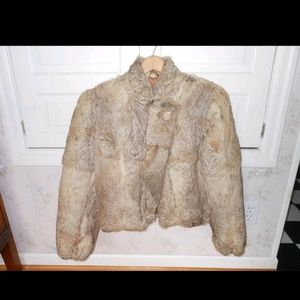100% cream rabbit fur jacket