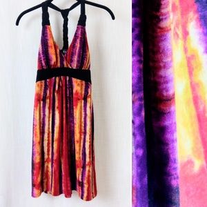 Colorful High Waisted Halter Sundress