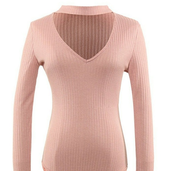 Choker Neck Cotton Bodysuits - Picture 2 of 8