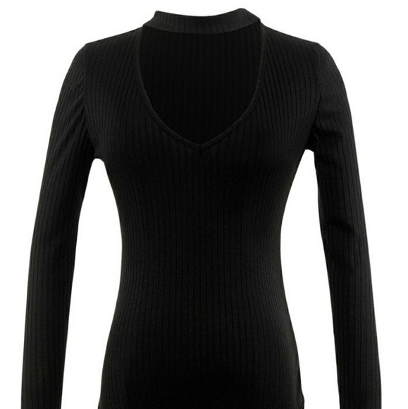 Choker Neck Cotton Bodysuits - Picture 4 of 8