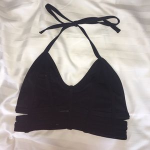 Black halter sports bra