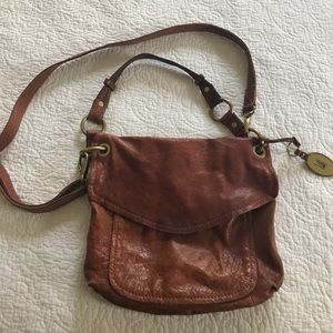 Fossil Cross body in Cognac