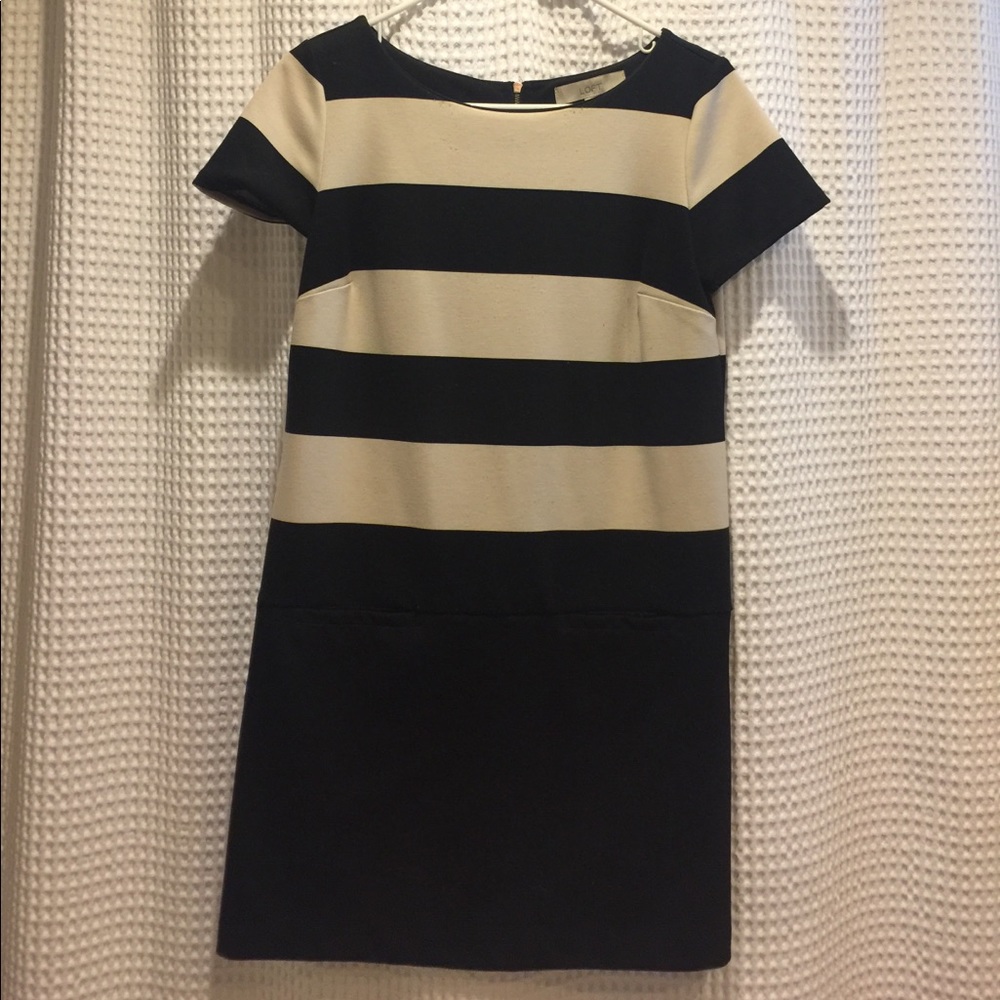 Black and cream Loft dress