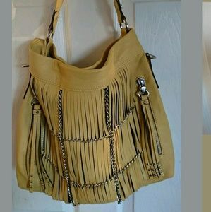 SOLD B MAKOWSKY GENUINE LEATHER CAMEL HOBO Purse