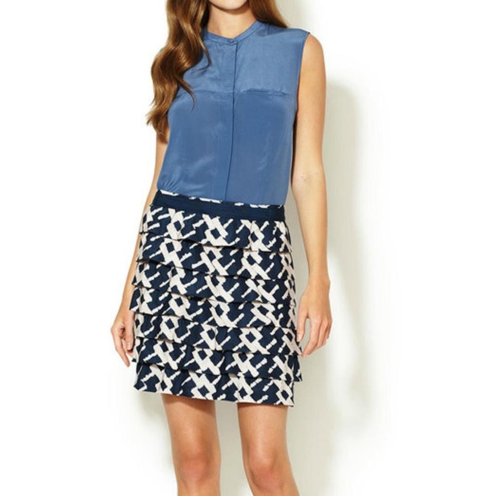 French Connection Silk Tiered Skirt