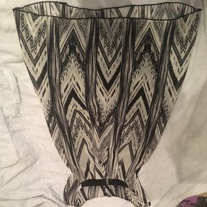 Black and white chevron halter top