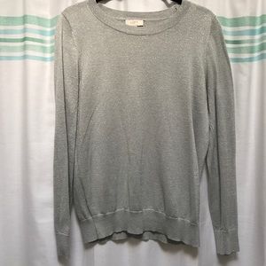 LOFT Silver Sweater with Sliver Flecks - XL