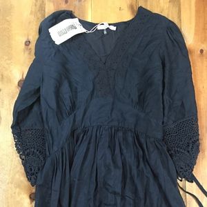 Dark Blue Lace 3/4 sleeve dress