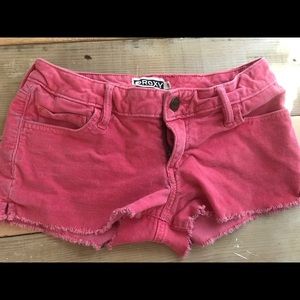 Pink Roxy shorts size 1 corduroy