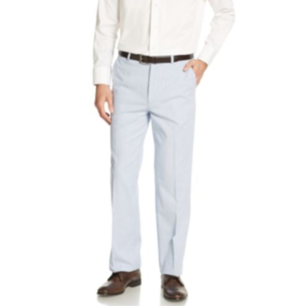 TOMMY HILFIGER Flat Front SEERSUCKER PANTS (36X31)