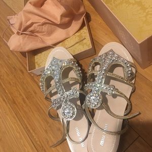 Miu Miu crystal anchor sandals