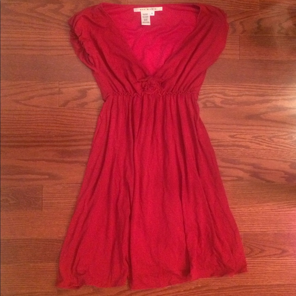 Max Studio red empire waist flowy dress, sz small