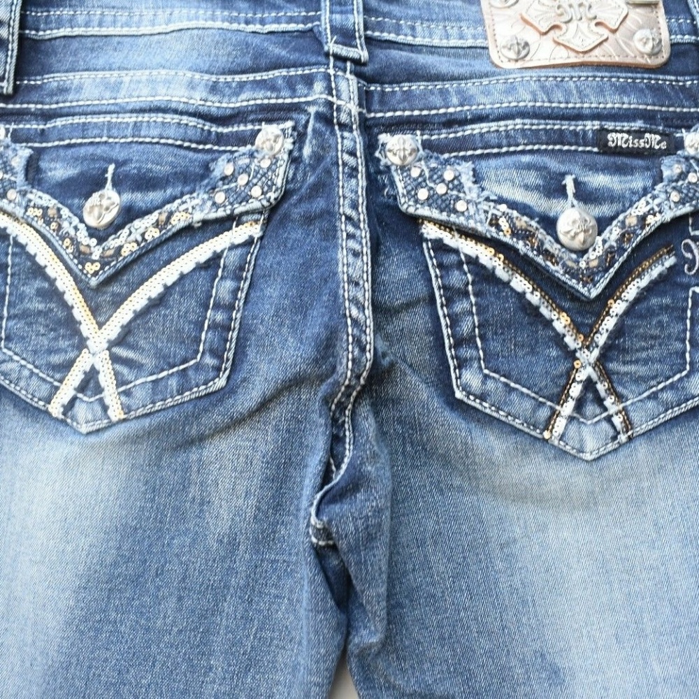 Miss Me Jeans sequin pocket boot cut 28-34 NEW - Picture 6 of 6