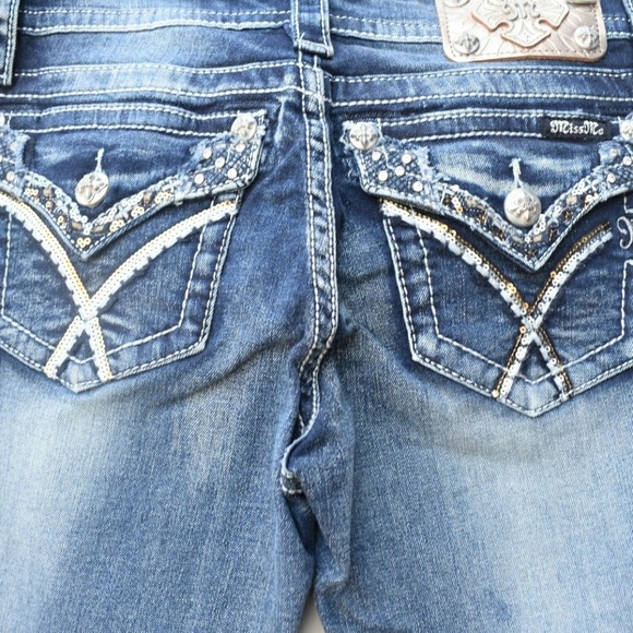Miss Me Jeans sequin pocket boot cut 28-34 NEW - Picture 6 of 6