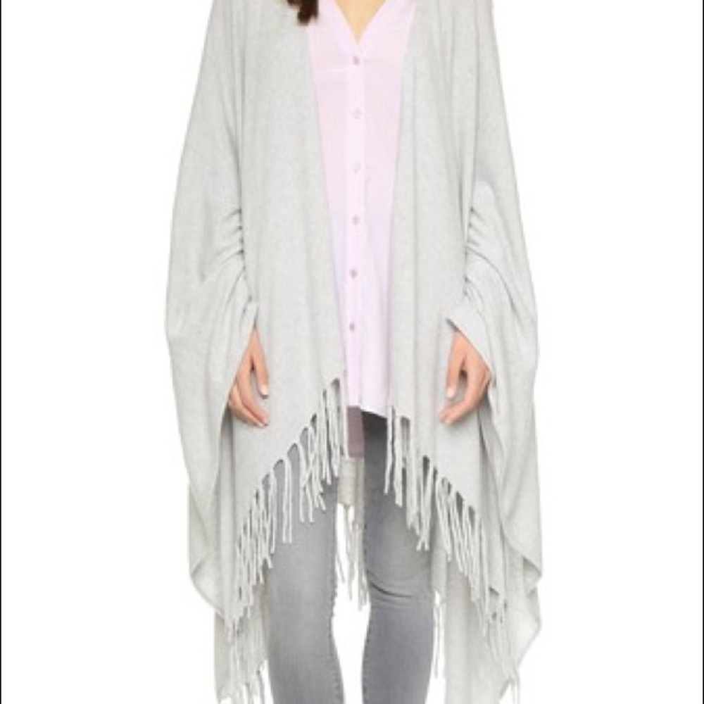 Autum Cashmere fringed wrap cape