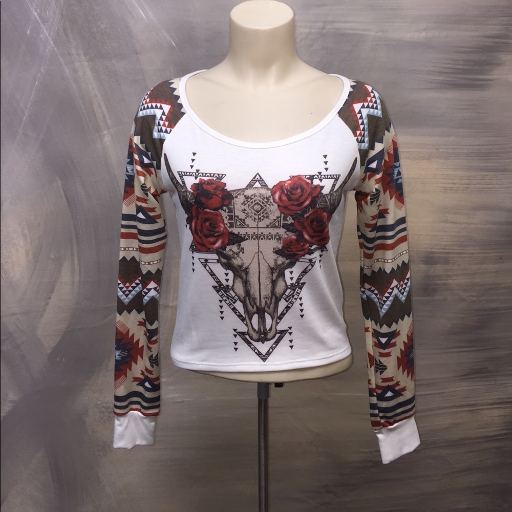 Long Horn Skull Long Sleeve