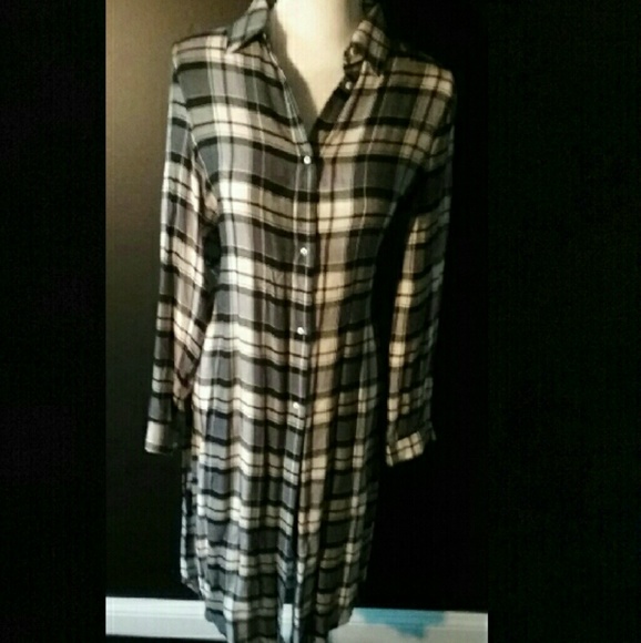 Forever 21 plaid button front tunic/dress - Picture 2 of 4