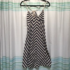 Old Navy Cotton Blue and Tan Dress - Medium