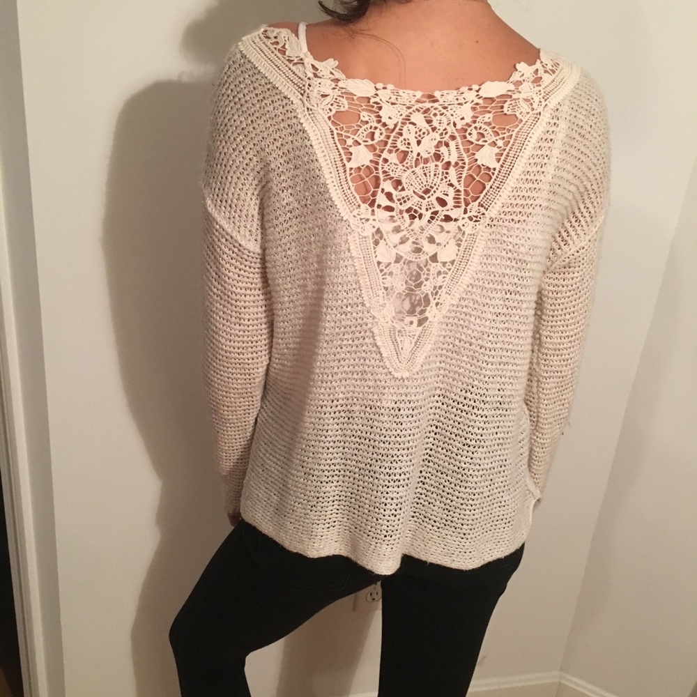 Hollister lace cream sweater