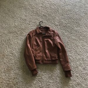 Brown leather jacket