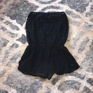 Sheer Black Lace VS Beach Romper