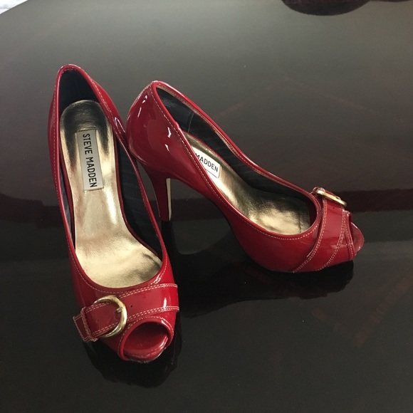steve madden red patent heels