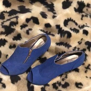 Charlotte Russe Blue Zip Up Booties