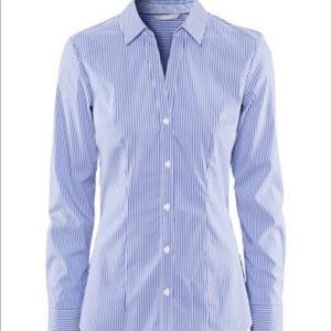Blue pinstriped button down
