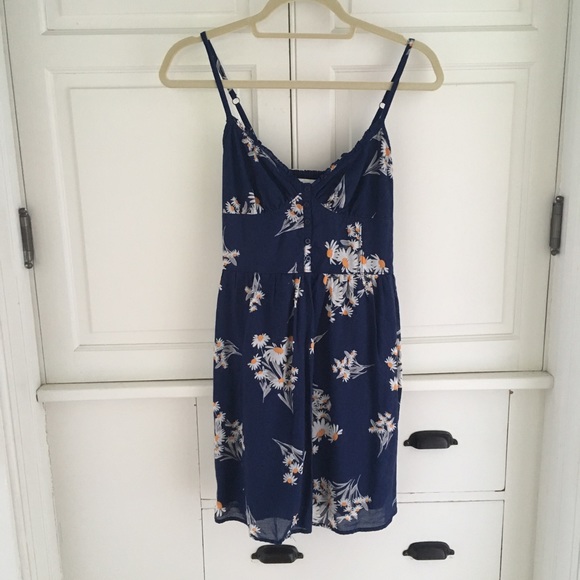 Navy Floral Dress - Picture 2 of 5