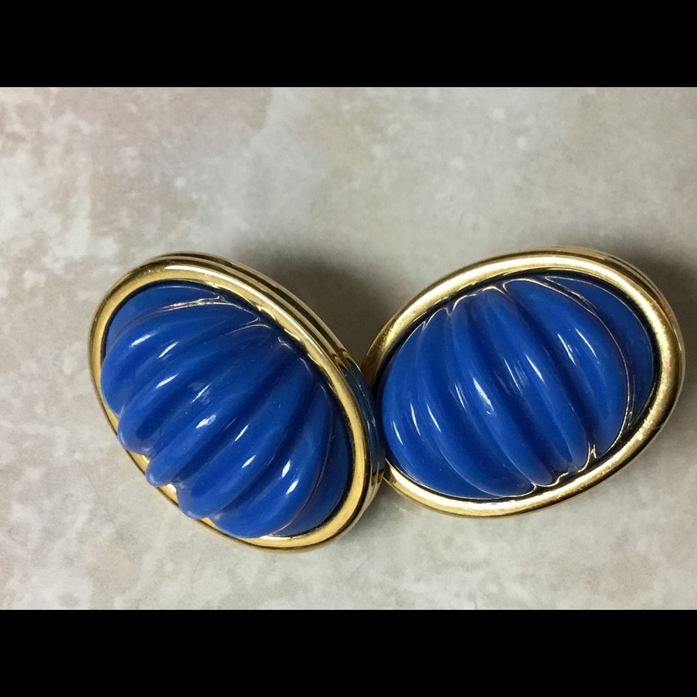 Monet Earrings Cobalt Blue Pierced Ear Earrings