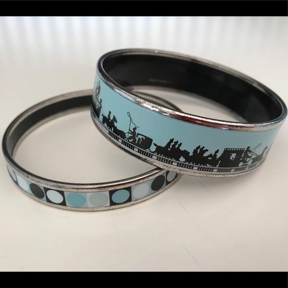 Hermes Enamel Printed Bracelet Set