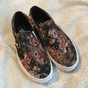 Floral Vans slip on shoes