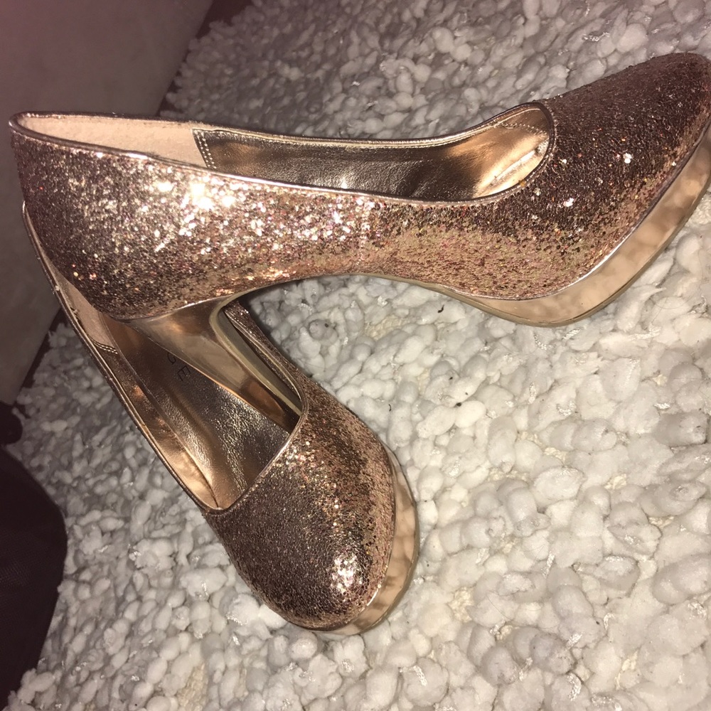 Rose gold sparkly heels