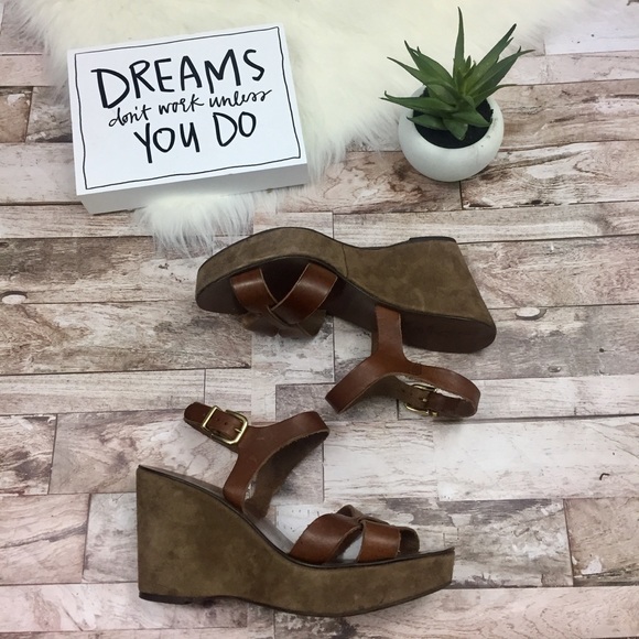 J. Crew Shoes - J. Crew Leather Platform Wedges Size 9
