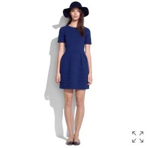 Madewell Gallerist Ponte Dress in blue and black
