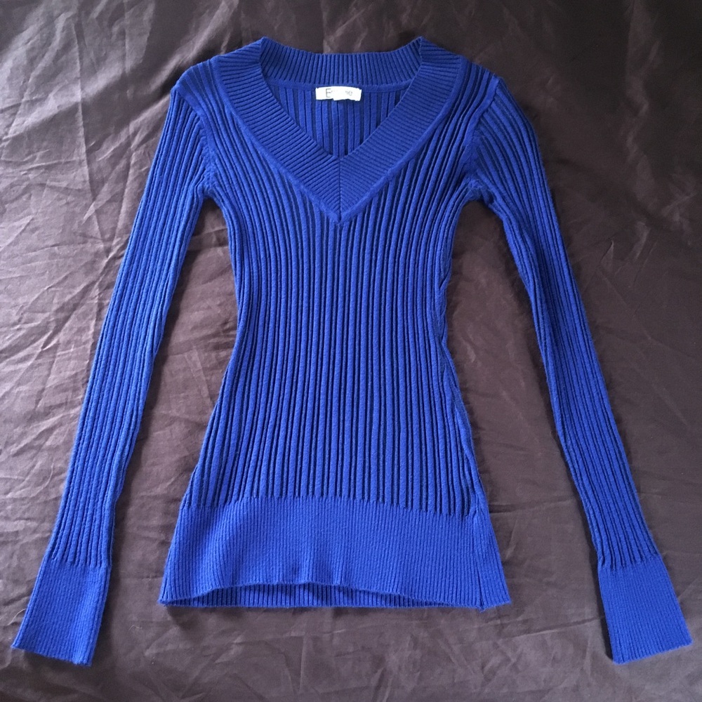 NWOT Blue Ribbed Sweater