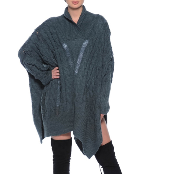 💋LAST 1💋COMFY OVERSIZED SWEATER PONCHO - Picture 4 of 4