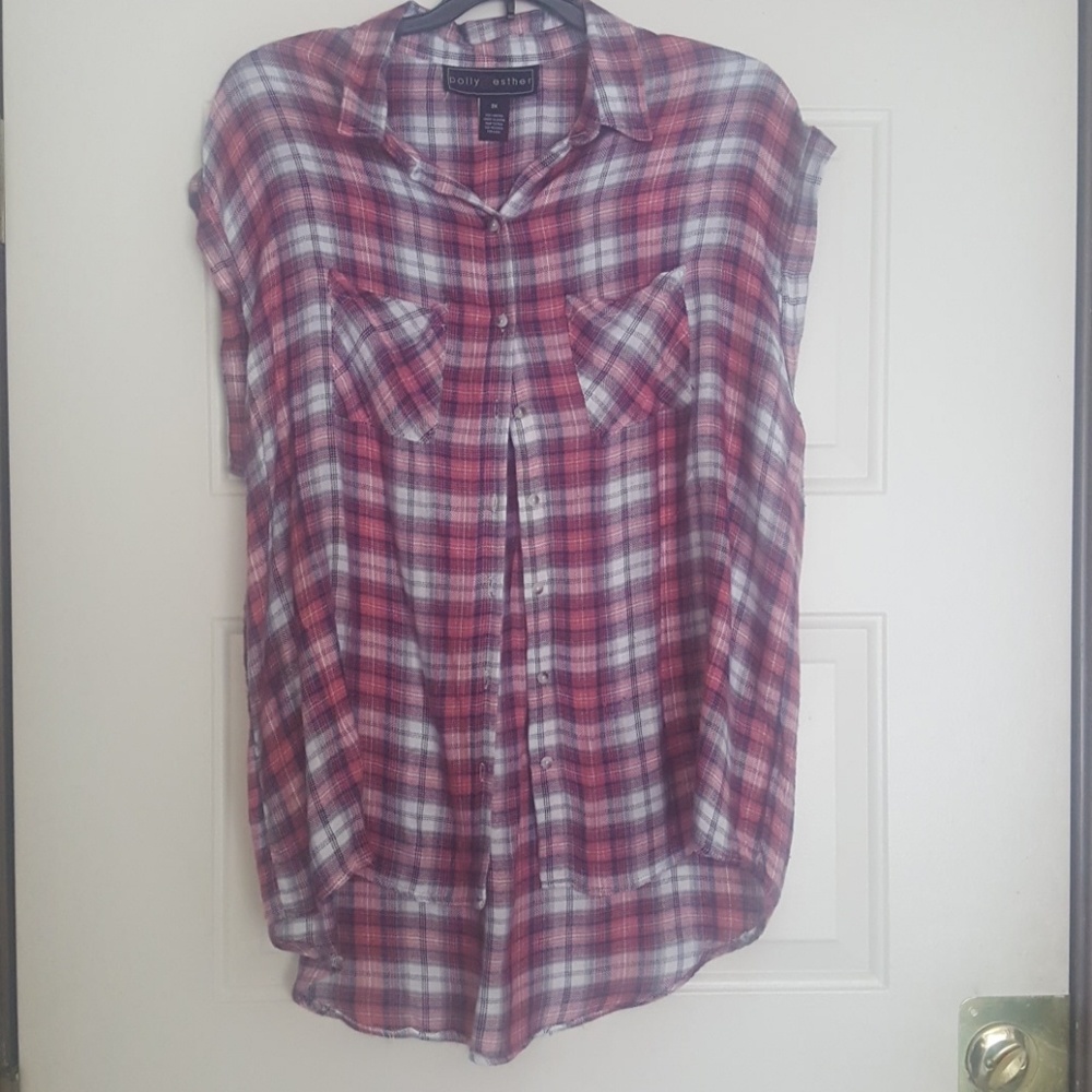 Red & Blue Button-up