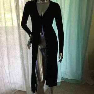 Black long button up cardigan
